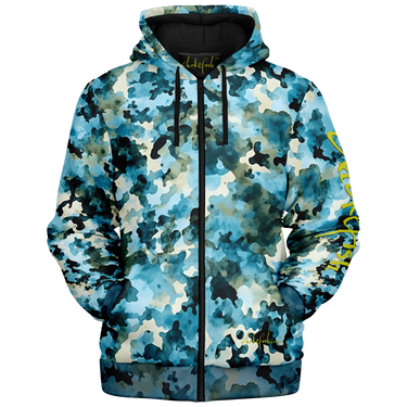 Chokefish™ Microfleece Zip-Up Hoodie Acid-Wash Colors-015B